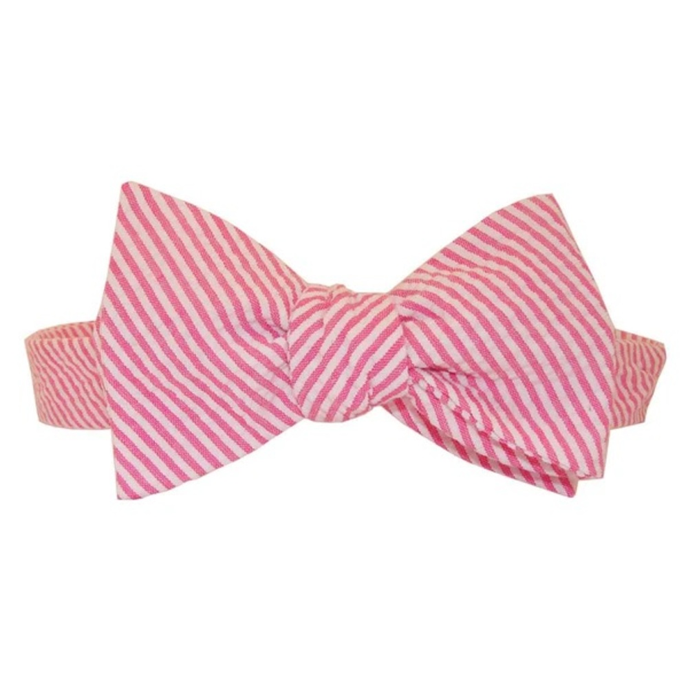🐞Men’s NOLA COUTURE Panama Pink Seersucker Bow Tie